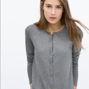 Zara knit crew neck cardigan